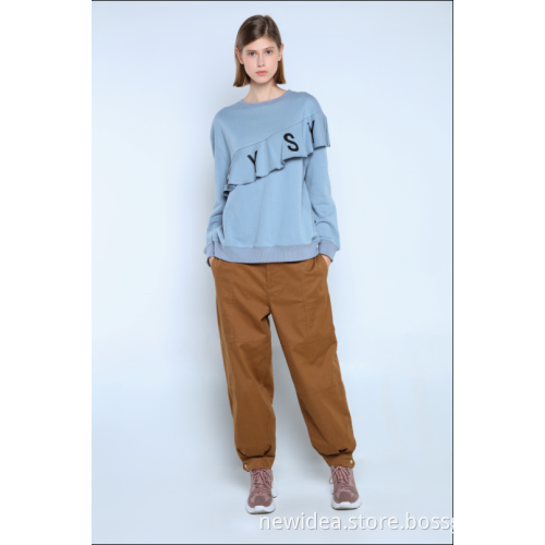 LADIES SWEATSHIRT WITH FRILLS